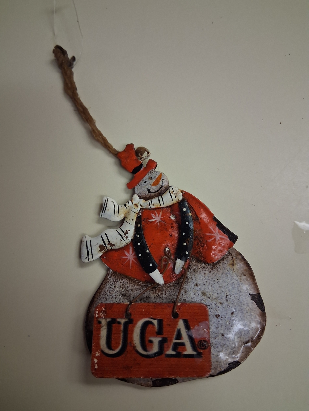 Univ of Georgia Red Snowman Holiday Ornament